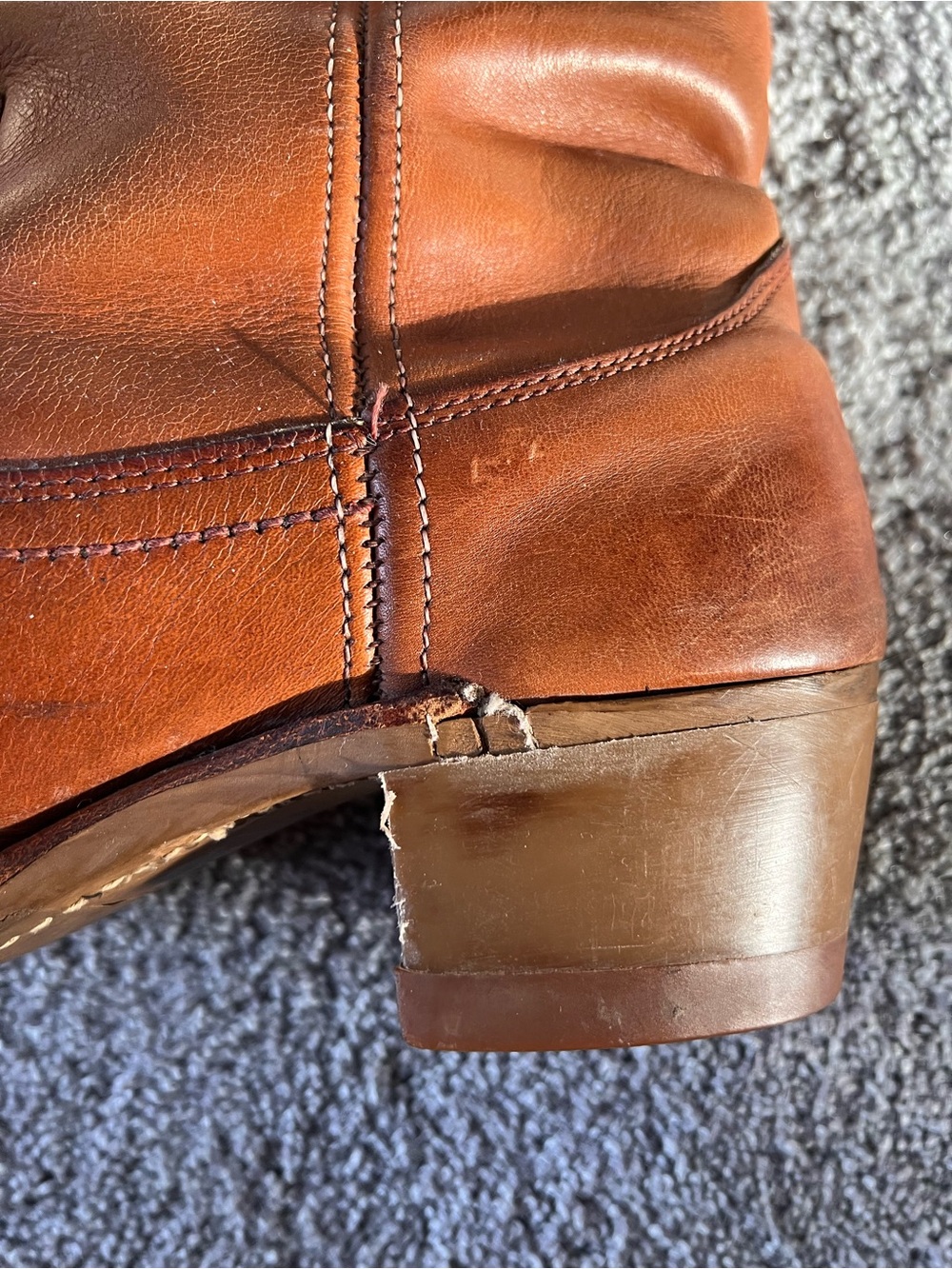 Unbranded Vintage Frye Campus Style 1970s Brown Leather Mid-Calf Boots - Picture 4 of 12